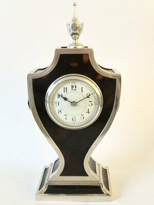 Tortoishell And Silver Mantle Clock