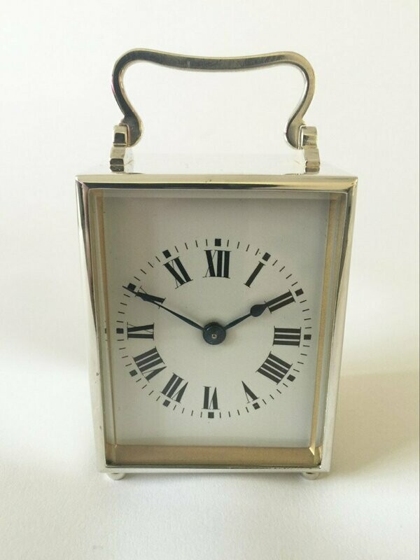 Silver Plated Timepiece Carriage Clock