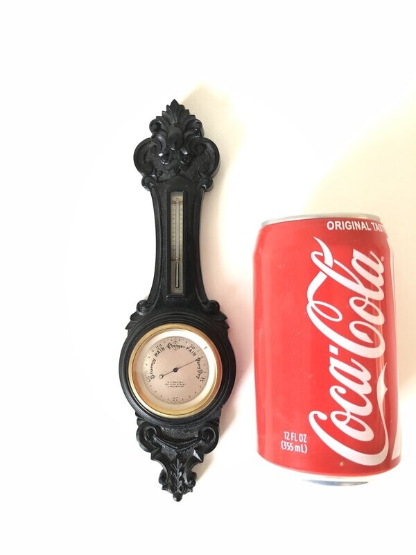 Miniature Ebony Aneroid Barometer