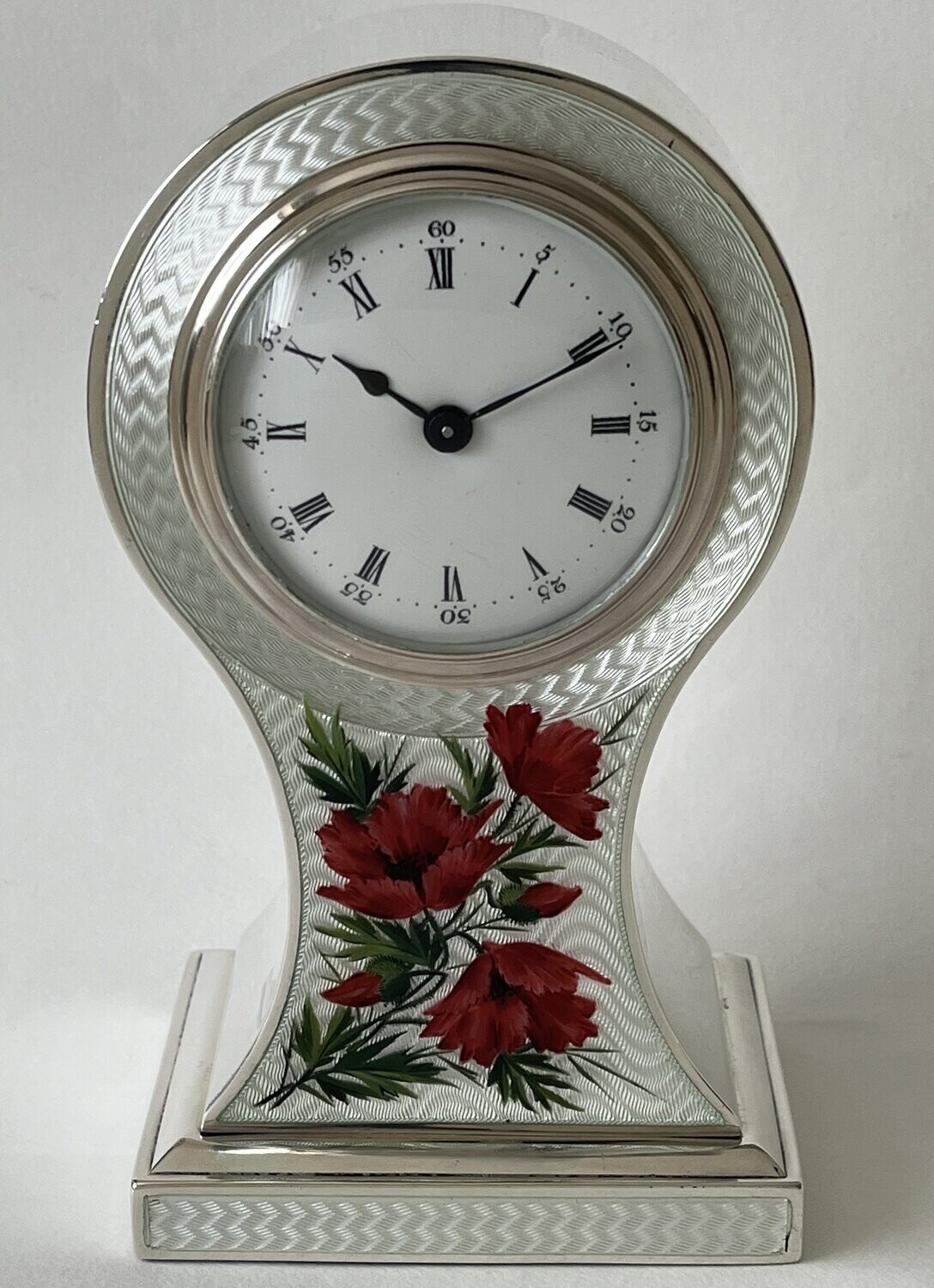 Silver Guilliche Balloon Mantle Clock
