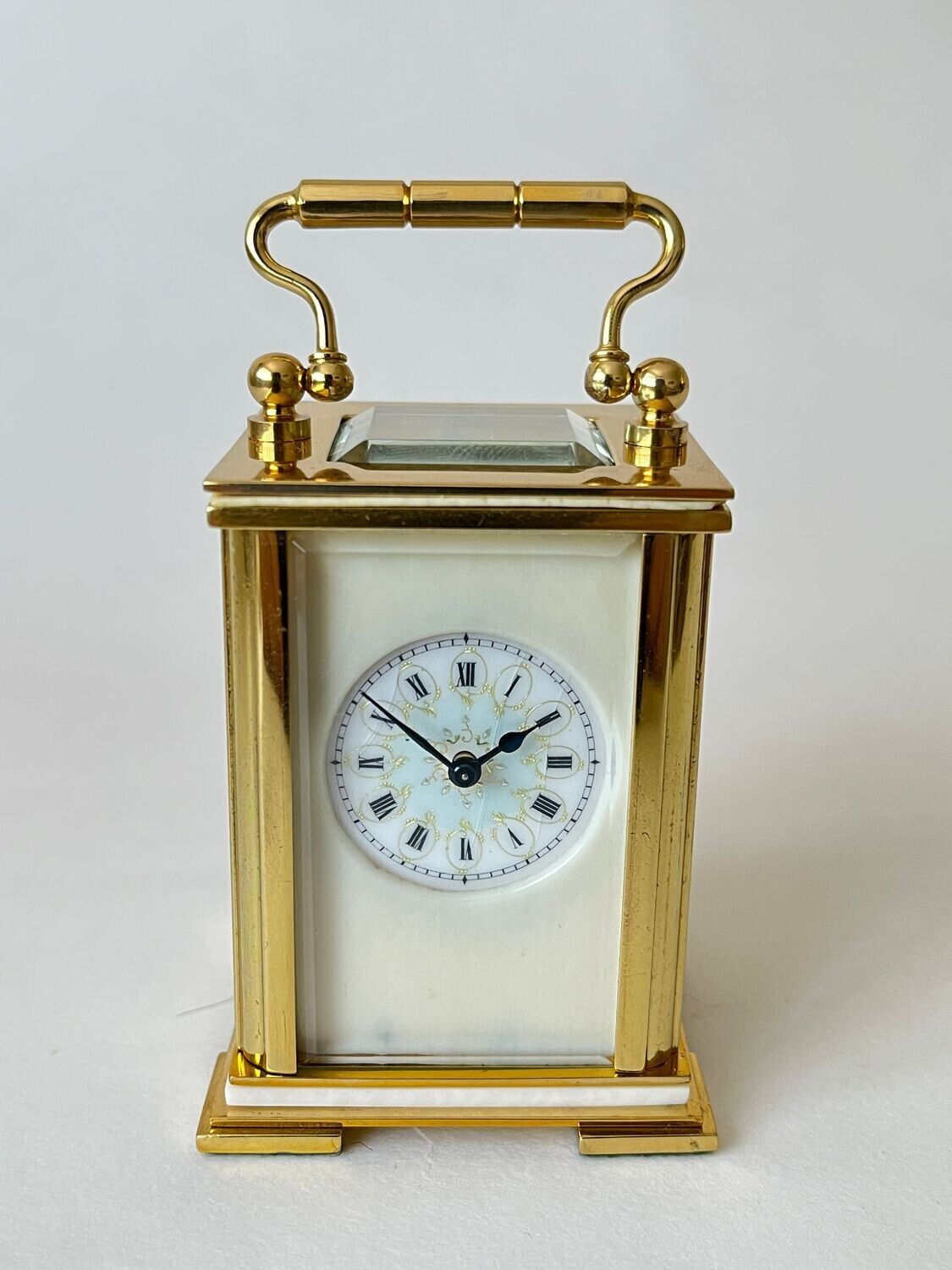 Miniature Ivory Panel Carriage Clock