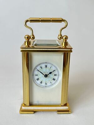 Miniature Ivory Panel Carriage Clock
