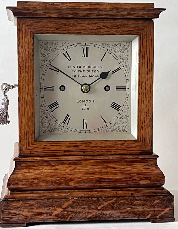 Lund & Blockley Striking Fusee Library Clock