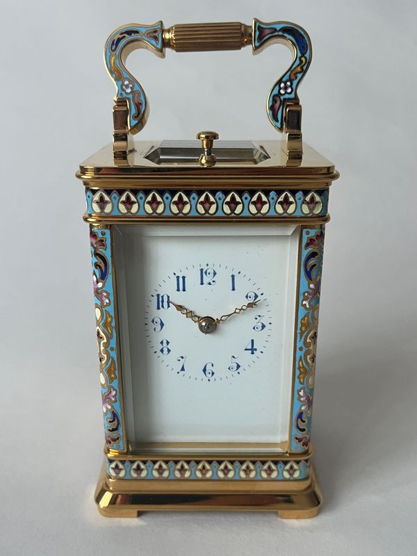 Champleve Striking Carriage Clock