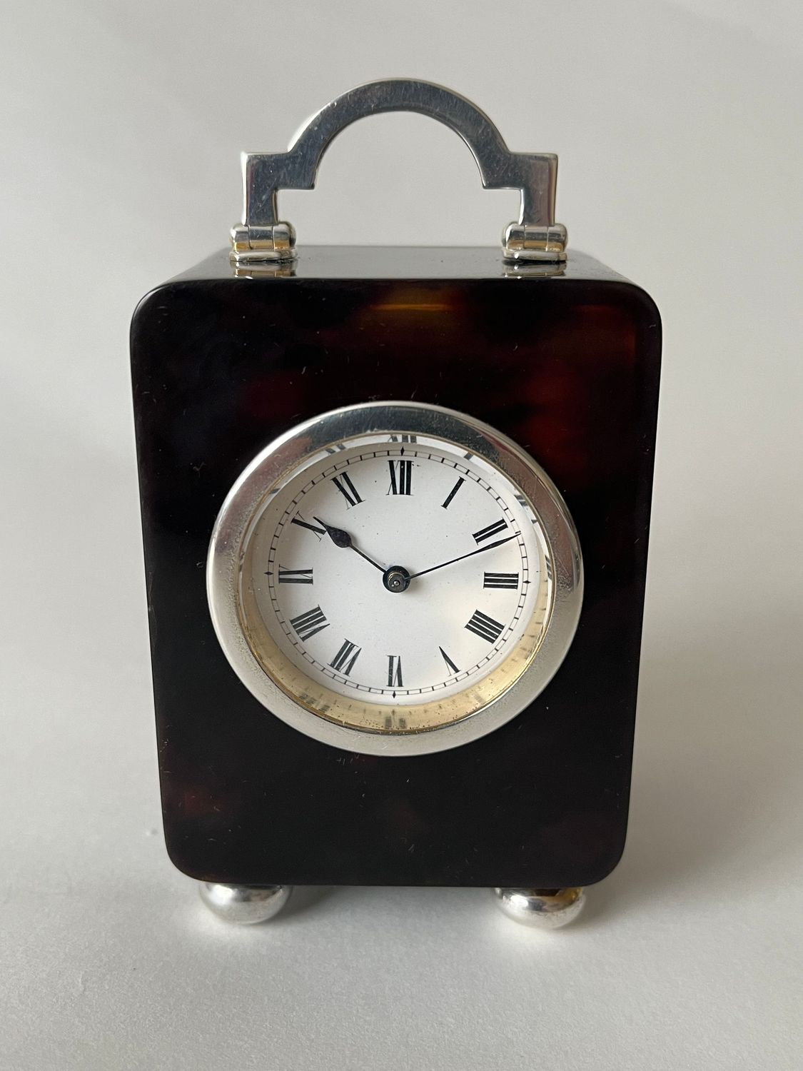 Silver & Tortoiseshell Carriage Clock