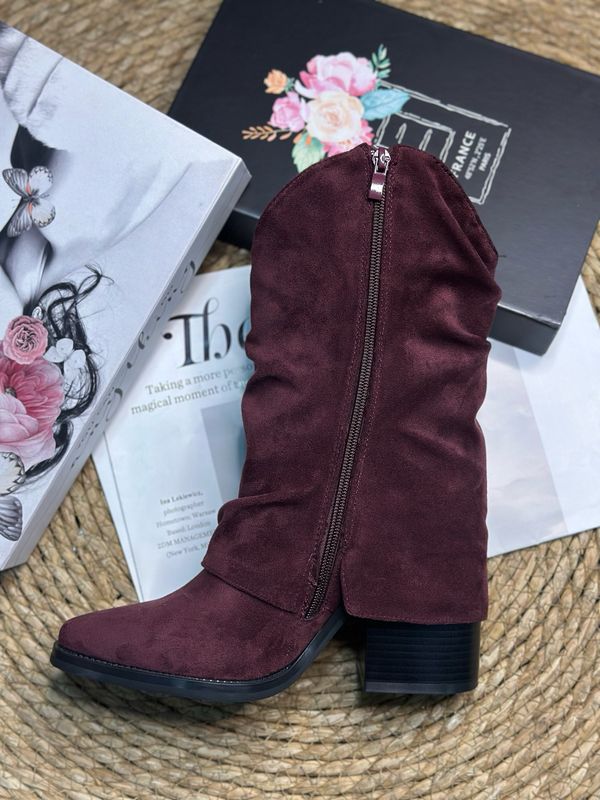 Bota vaquera corazón mky 2635 Burgundy