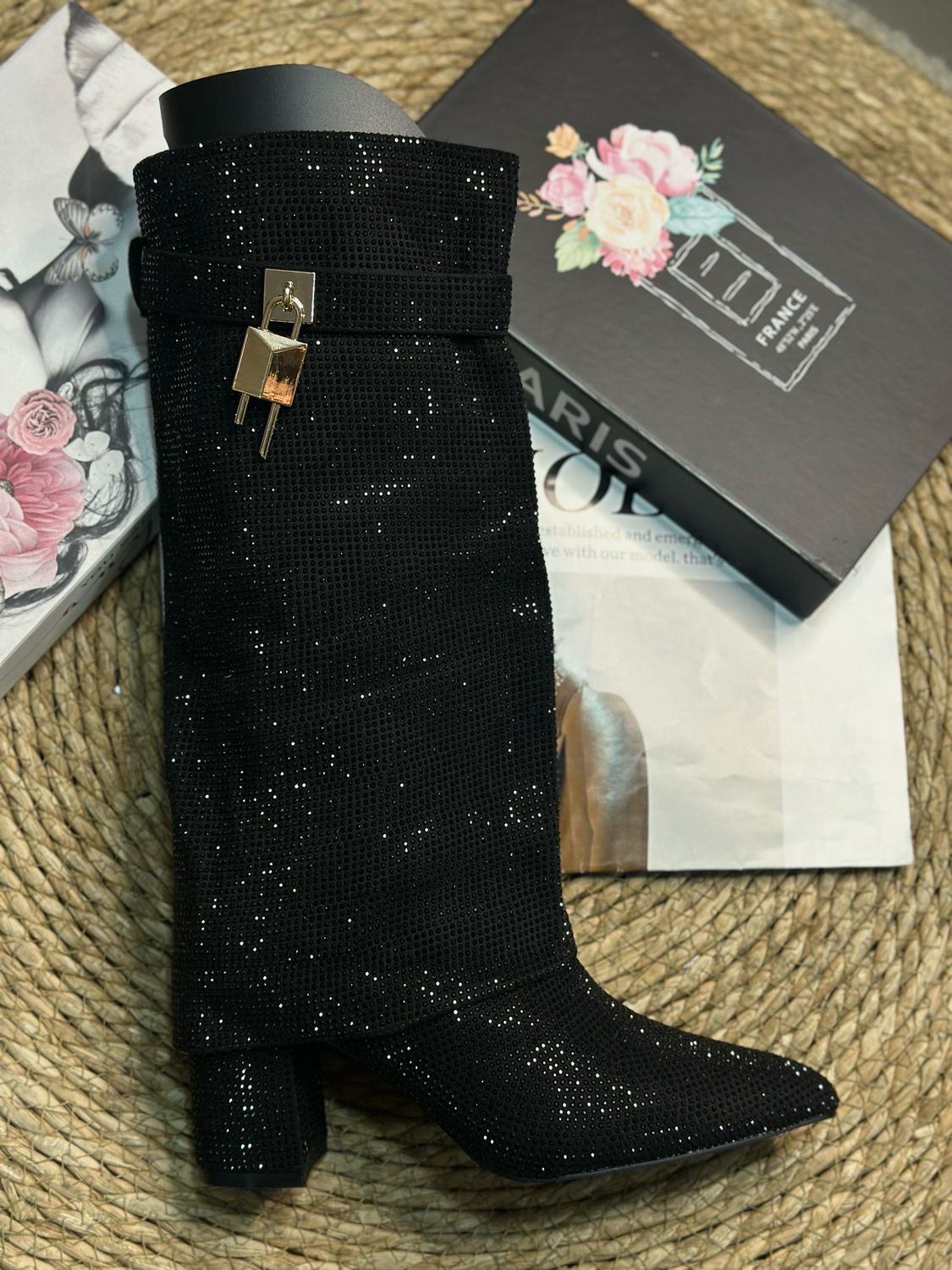 Bota brillo Mky T30 negro