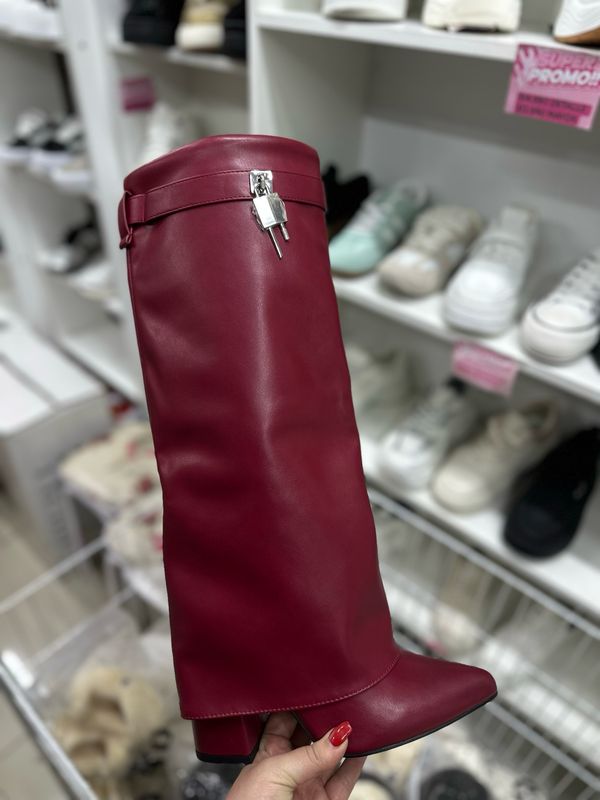 Bota candado vino eco cuero 5Y46-13