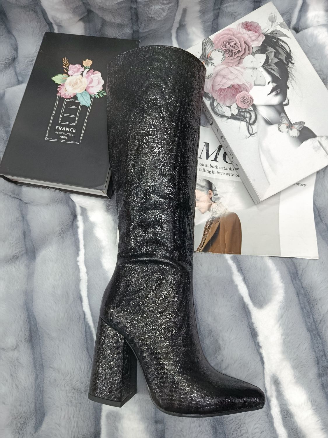 Bota brillante 5Y41-1 NEGRO