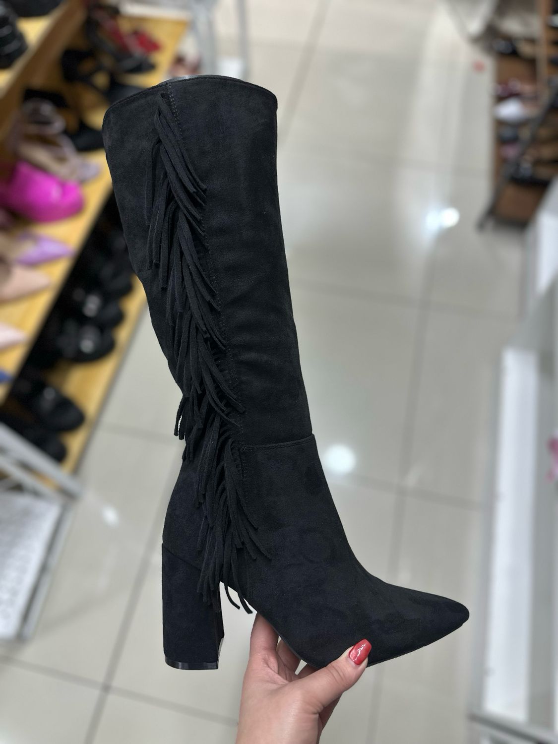 Bota flecos negro PG5318-1