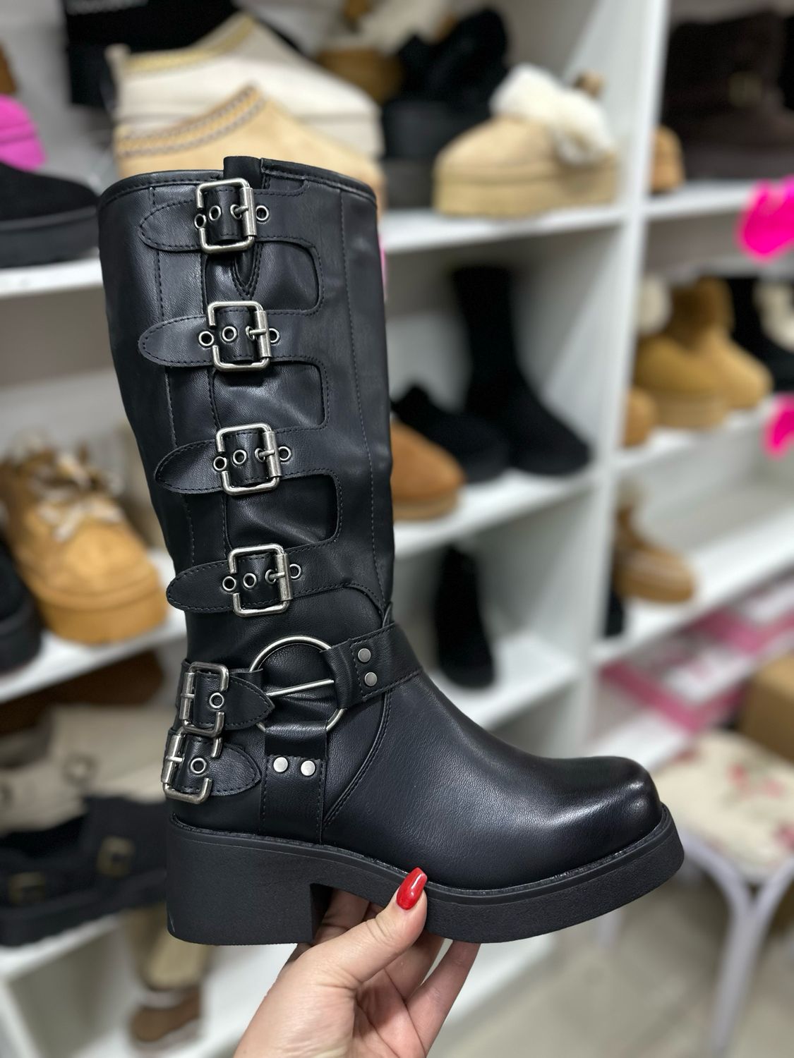 Bota hebillas 24JS27 NEGRO