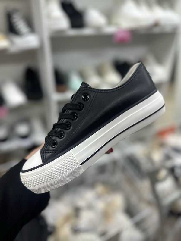 Zapatilla estilo converse 3J11-1 NEGRO
