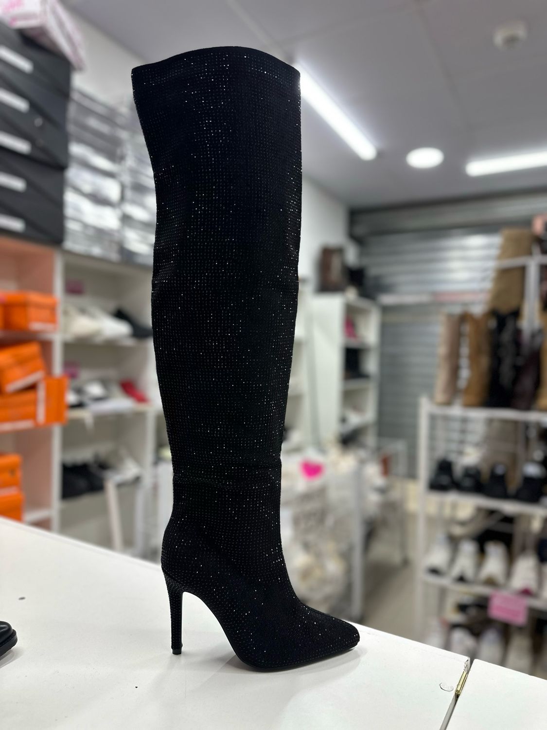 Bota Brillo Larga 2689-1 NEGRO