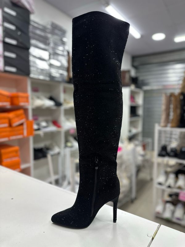 Bota Brillo Larga 2689-1 NEGRO