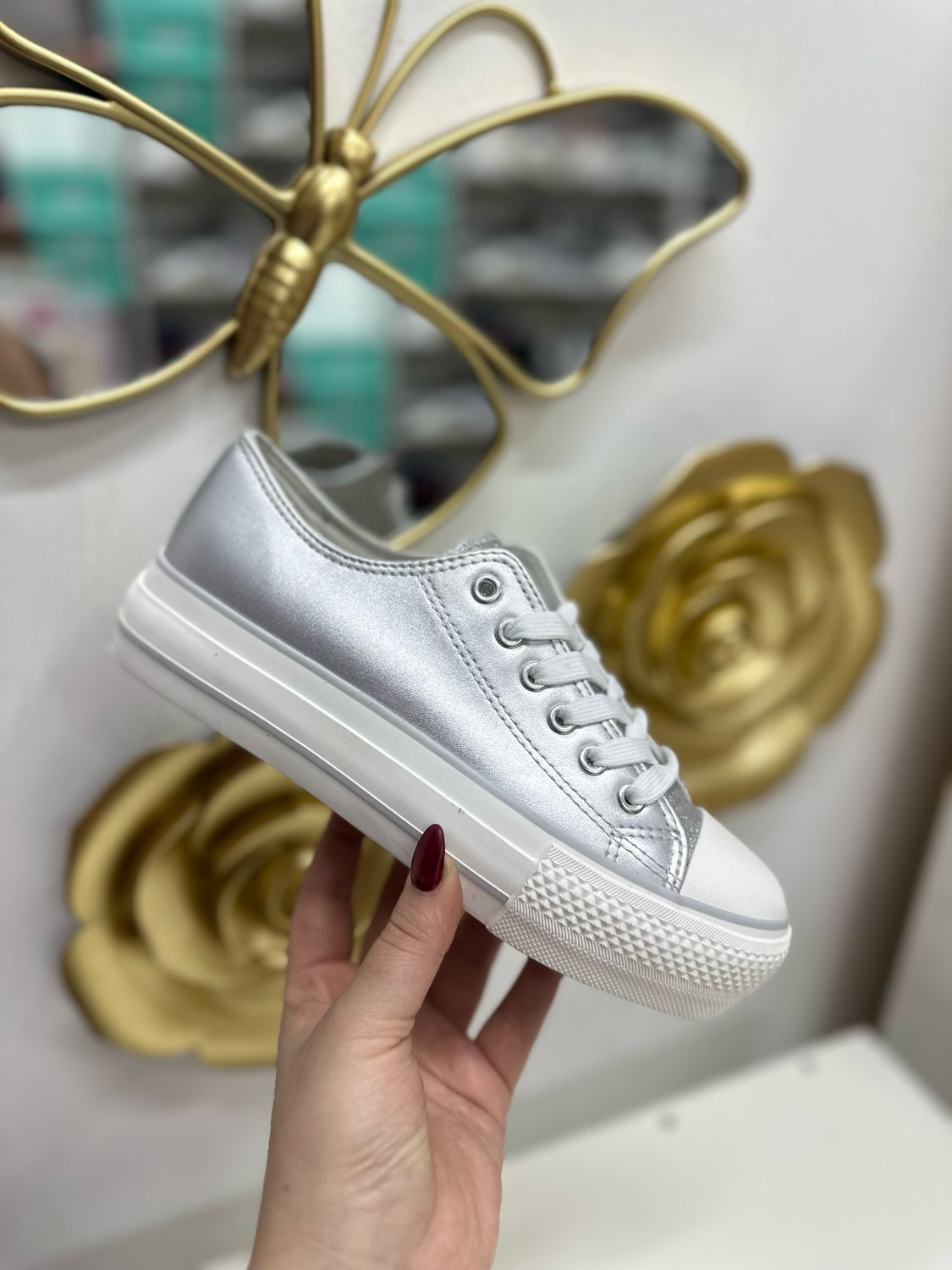 Zapatilla estilo converse 3J11-16 SILVER