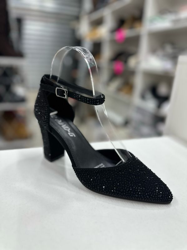 Zapato taco brillo PG5271-1 NEGRO