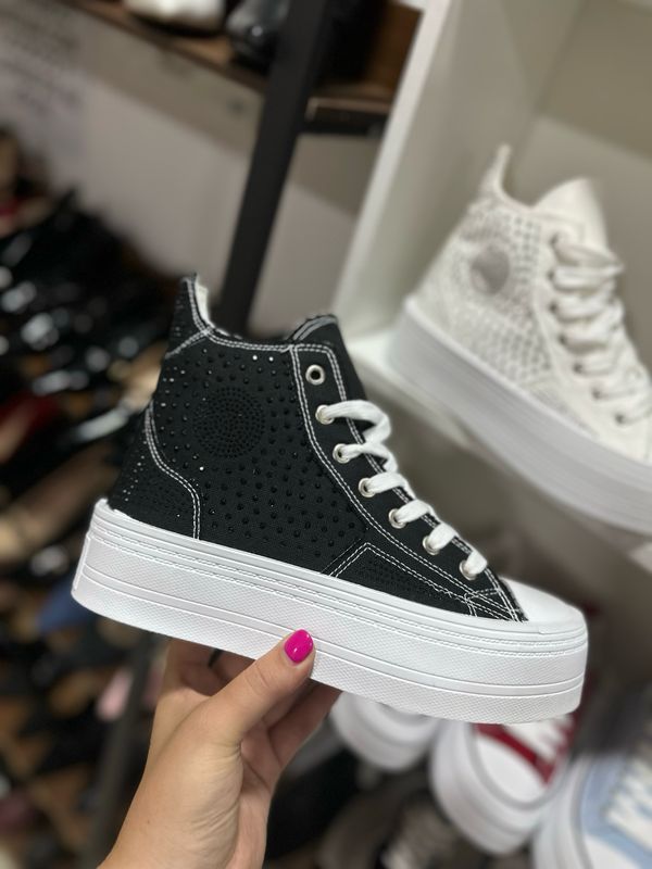 Zapatilla brillo PG24307-1 NEGRO