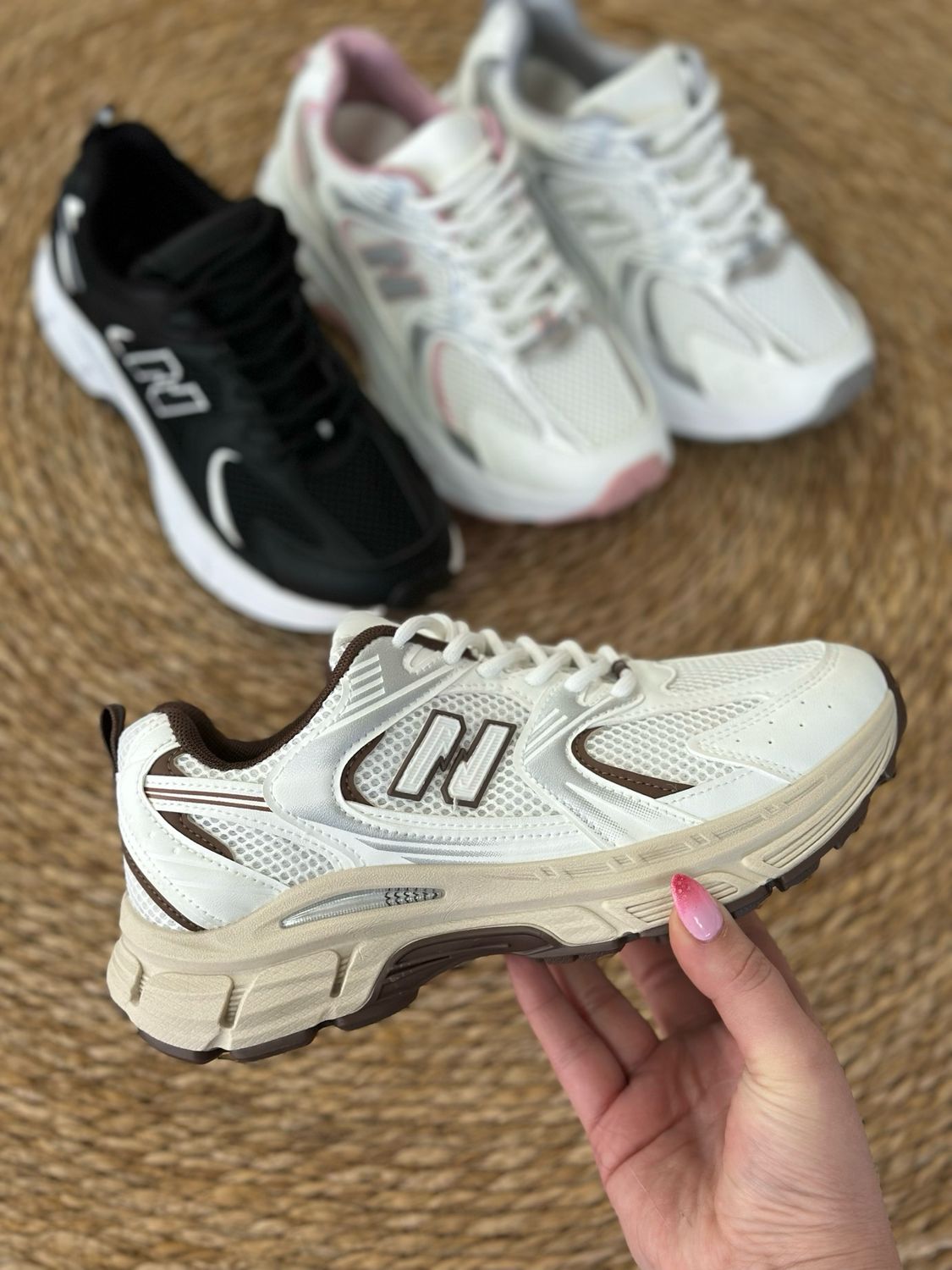 Zapatilla estilo NB GB808 WHITE/BROWN