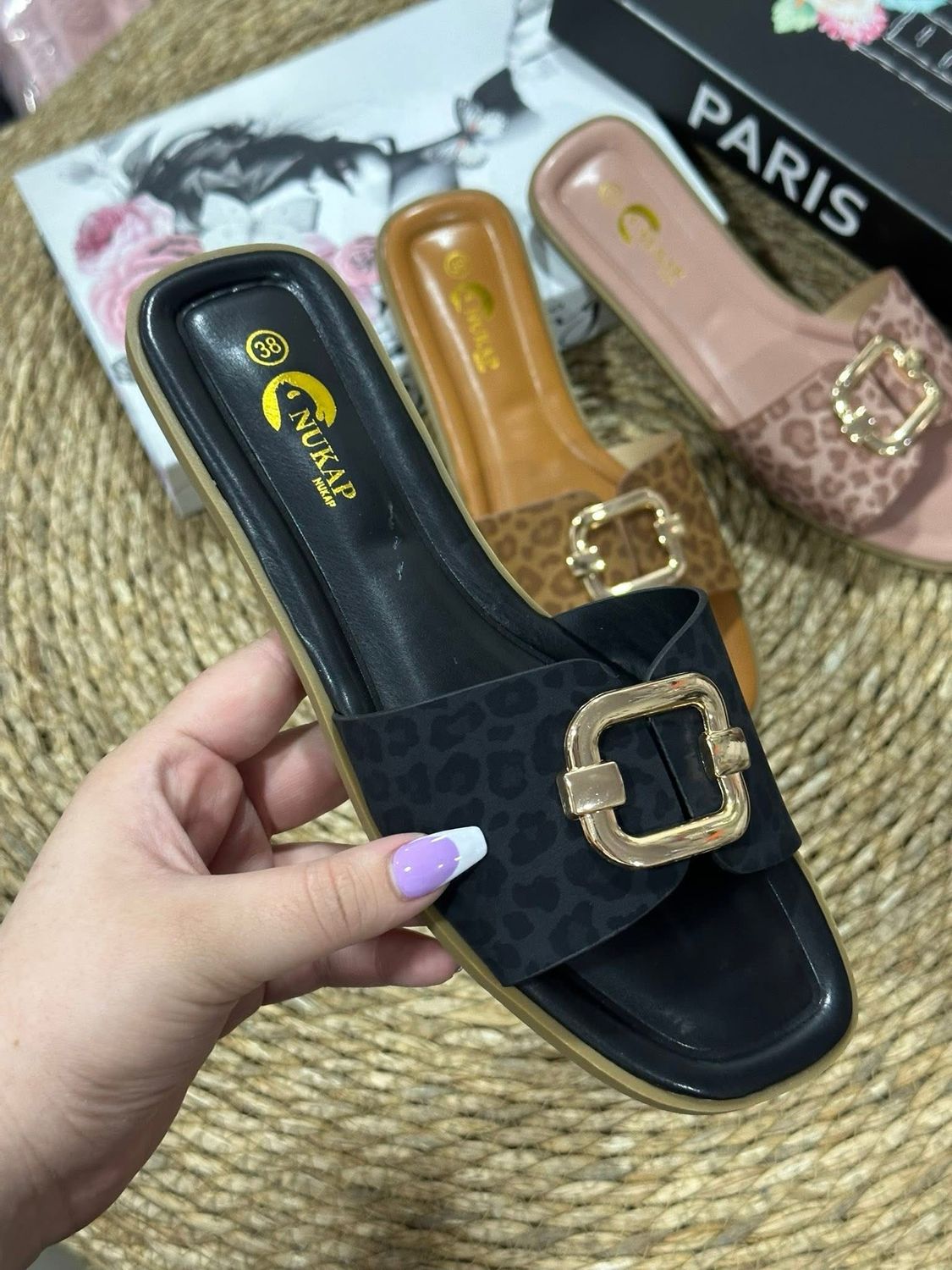 Sandalia baja brillo TX-1707 BLACK