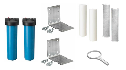 Pentek Big Blue Double Filter Housing Kit (with extra set of filters)