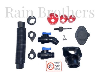 DIY Rain Barrel Construction and Installation Kit (w/ Downspout Diverter)