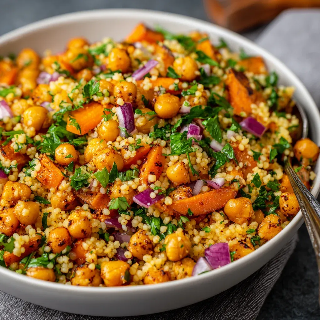 Mar/Tue 02-10 STAFF Roasted Carrot &amp; Chickpea Couscous Salad