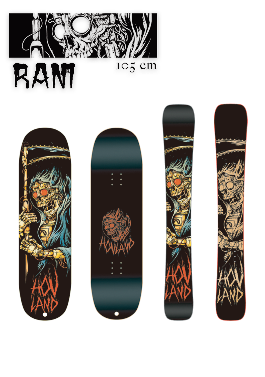 Hovland スノースケート トップデッキ Ramラージサイズ 新品未使用 Ram 2026 Hovland Snowskates /スノースケート ホブランド ラム