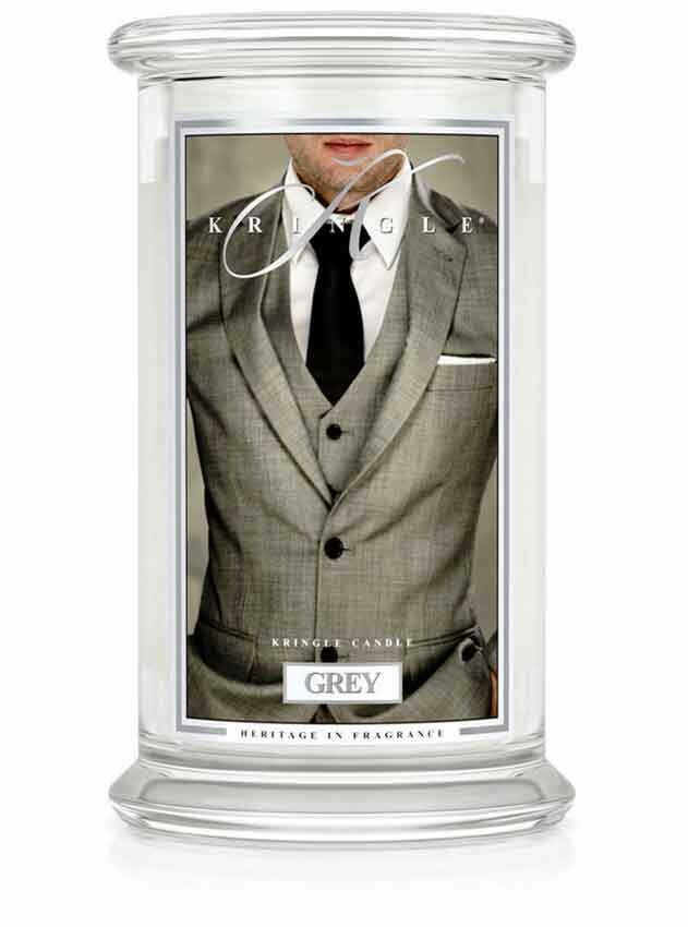 40165 Candle- Grey, 2 wick, 22 oz.