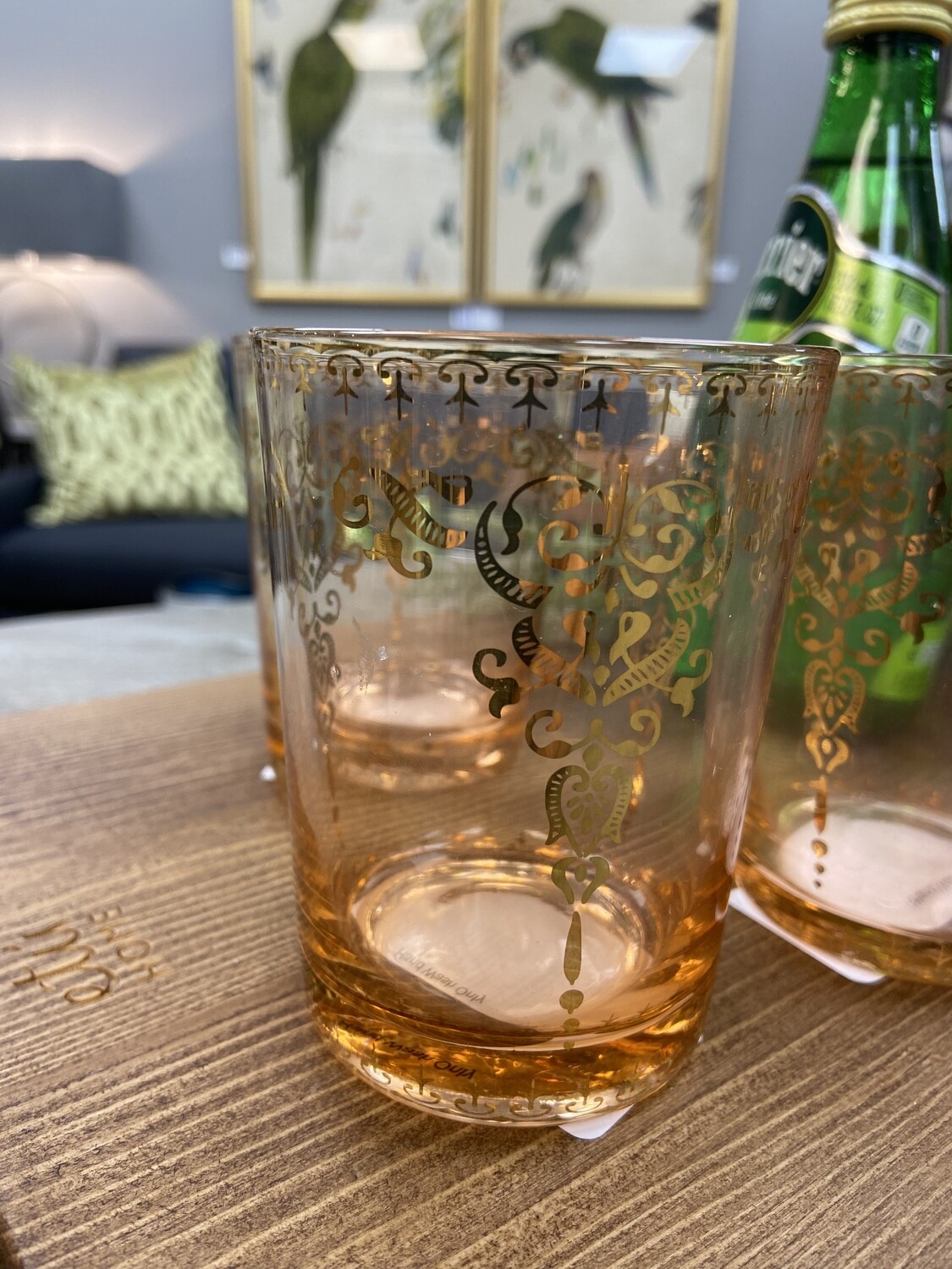 Amber Glass w/ Moroccan Design