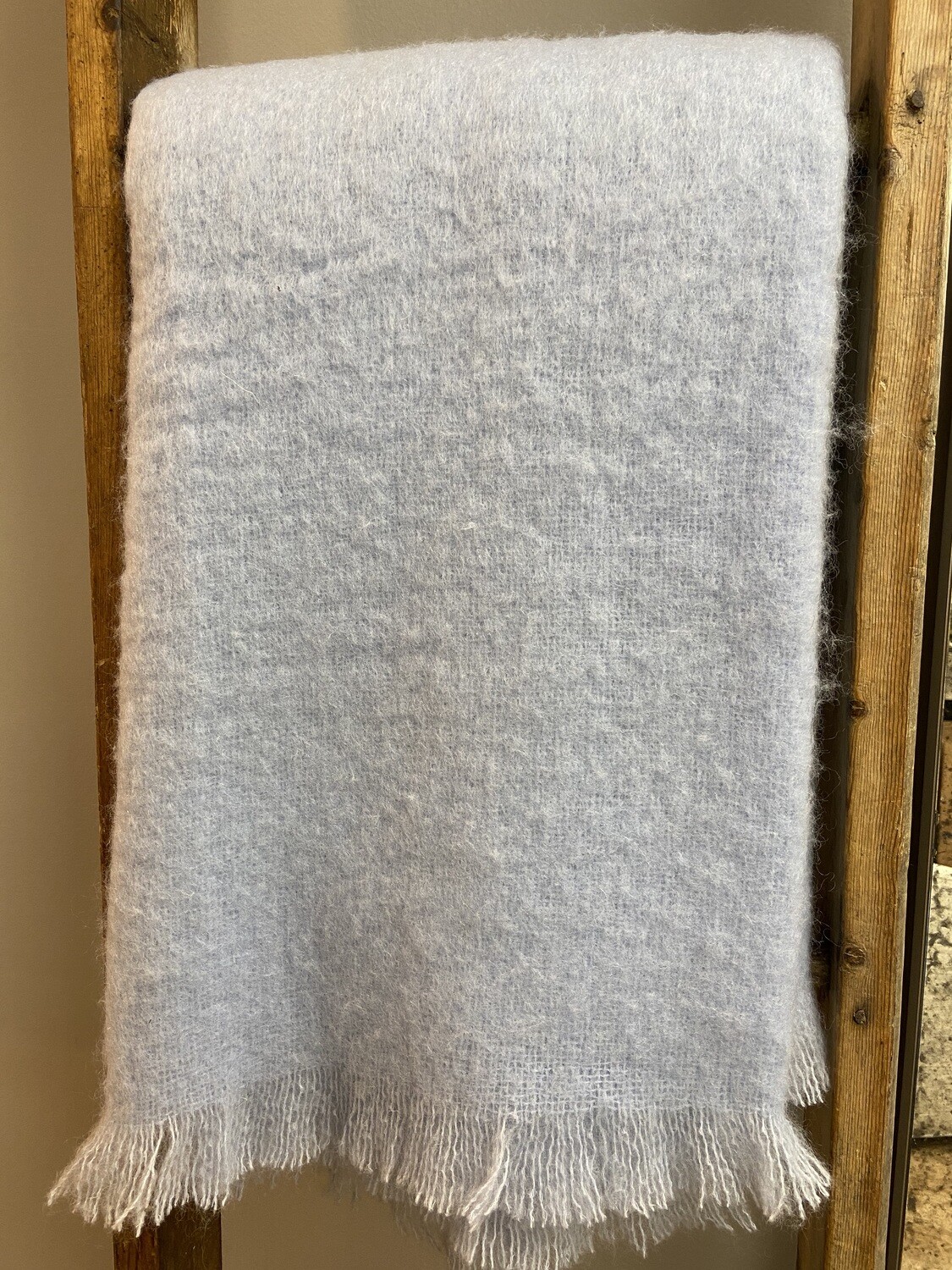 Pale Blue Mohair Throw 51x71&quot;
