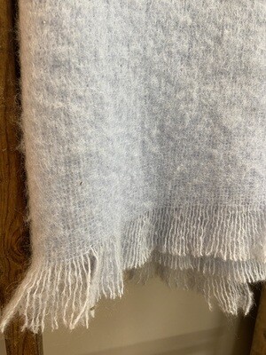 Pale Blue Mohair Throw 51x71"