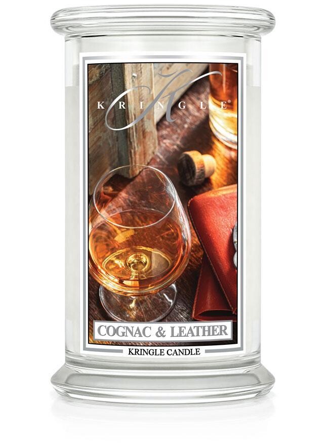 47324 Candle - Cognac &amp; Leather, 2 wick, 22oz