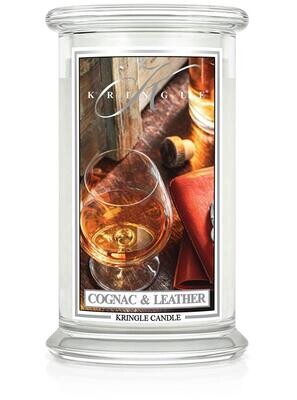 47324 Candle - Cognac &amp; Leather, 2 wick, 22oz