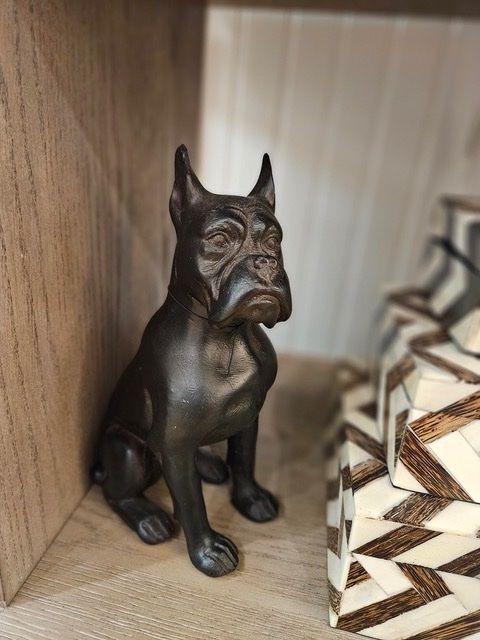 63133 Statue - Black Boxer Dog 9.1&quot;
