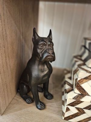 63133 Statue - Black Boxer Dog 9.1&quot;