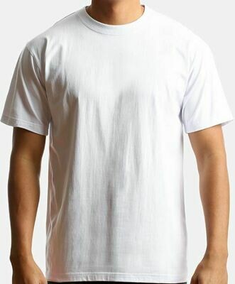 3 Pcs of 100% Cotton 5.4 Oz White Plain Short Sleeve T-shirt