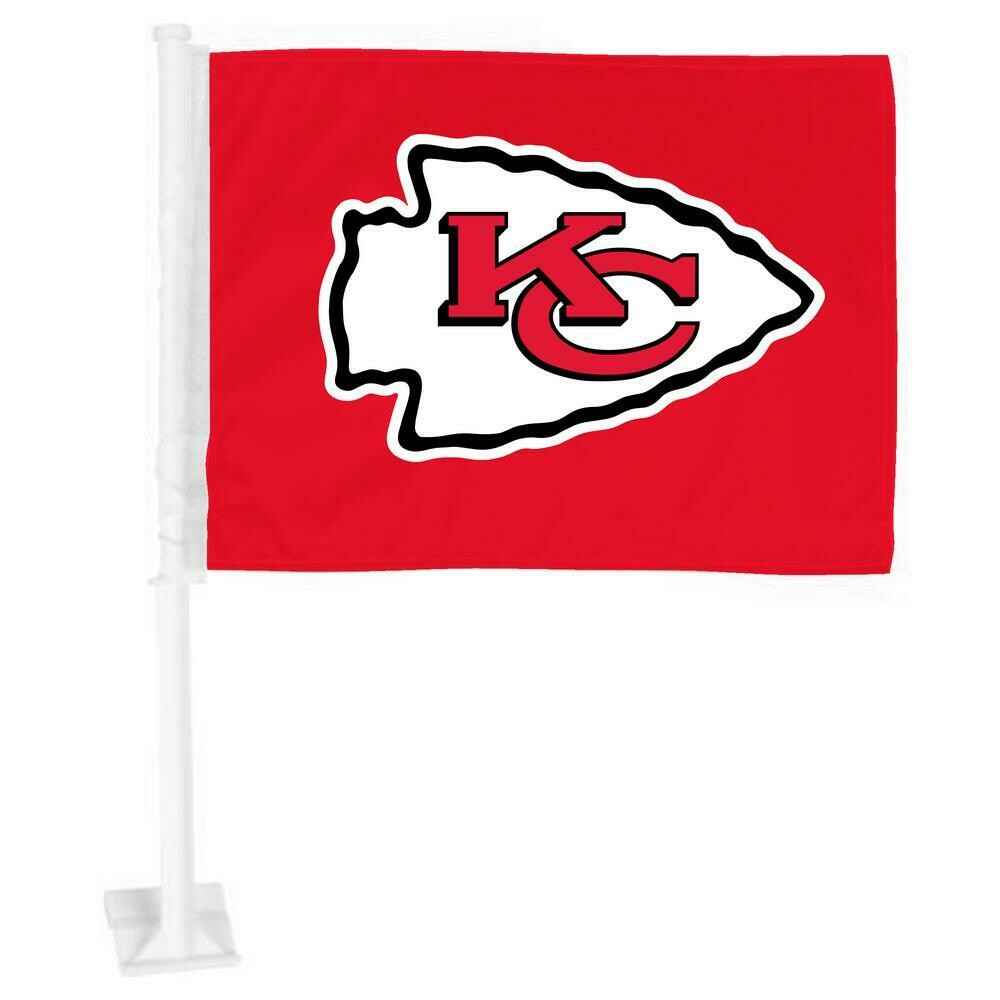 Car / Auto Window Flags - NFL Kansas City Chiefs. 2-sided. Logo.