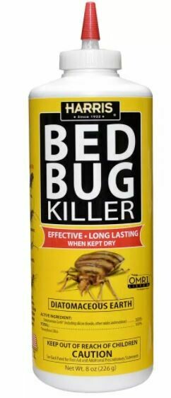 Harris Diatomaceous Bed Bug Killer kills bed bug adults, nymphs and hatchlings.