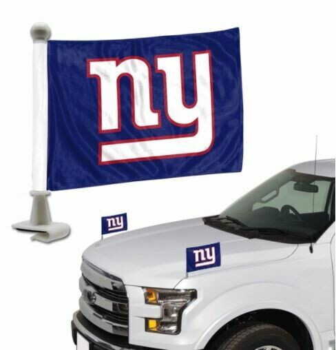 Set of New York Giants NFL Ambassador Auto Flag Pair