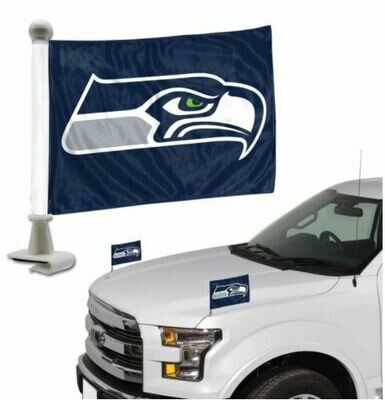 Set of Seattle Seahawks NFL Ambassador Auto Flag Pair