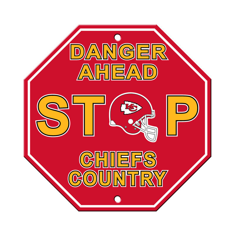 Plastic Stop Sign - NFL Kansas City Chiefs