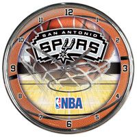 Chrome Round Wall Clocks - NBA San Antonio Spurs
