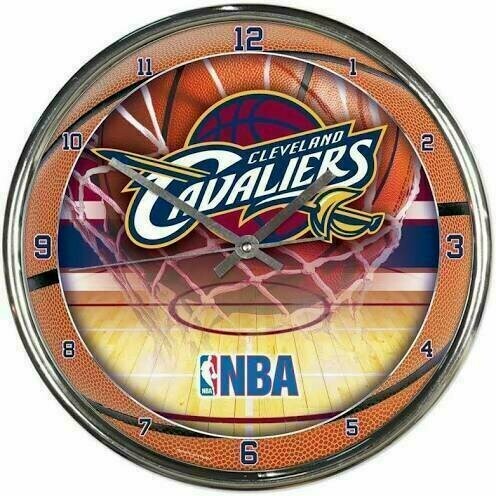 Chrome Round Wall Clocks - NBA Cleveland Cavaliers