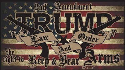 ​Donald Donald Trump 2024 Election 3' x 5' Flags - Law & Order 2nd Amendment Guns American Flag.