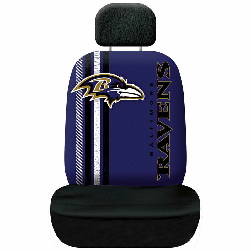 Rally Seat Cover & Plain Head Rest Cover -  NFL Baltimore Ravens.