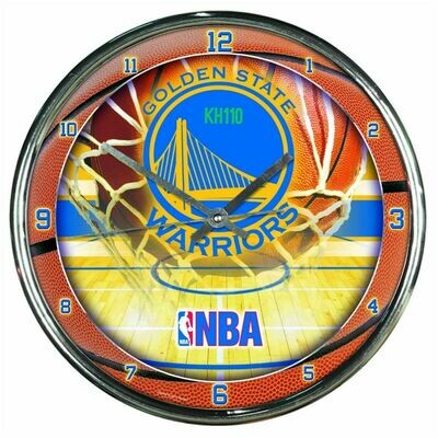 Chrome Round Wall Clocks - NBA Golden State Warriors