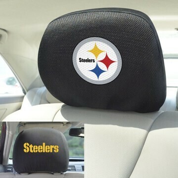 Head Rest Cover - NFL Pittsburgh Steelers. Sold in Pairs