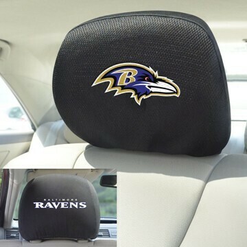 Head Rest Cover - NFL Baltimore Ravens. Sold in Pairs