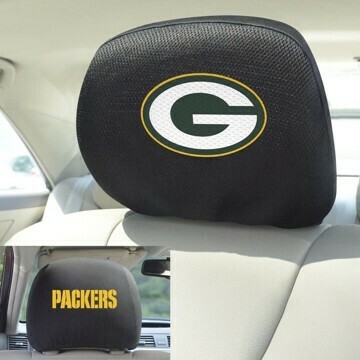 Head Rest Cover - NFL Green Bay Packers. Sold in Pairs