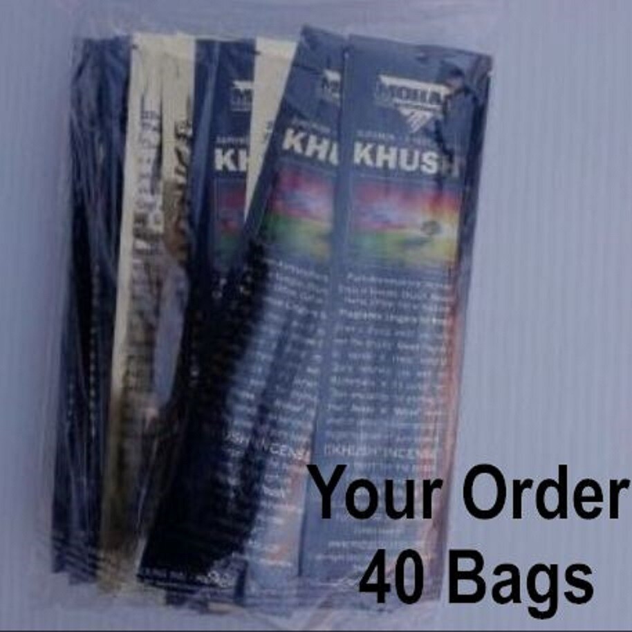Wholesale: Lot of 40 Bags ​Mohan® Incenses Superior top quality pure atmosphere charcoal. Mixed Fragrance (You pick up)